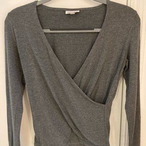 Frank and Oak cotton wrap top